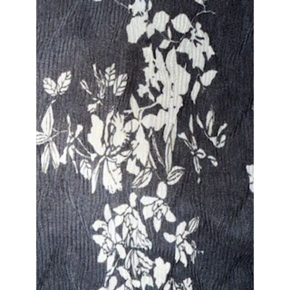 White Stag Black Floral Short Sleeve Textured Midi Dress Size 12 Y2K Women's - Picture 9 of 9